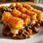 traditional tater tot casserole with ground beef