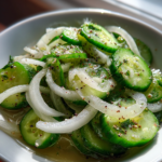 cucumber and onions in vinegar: a simple and delicious side dish