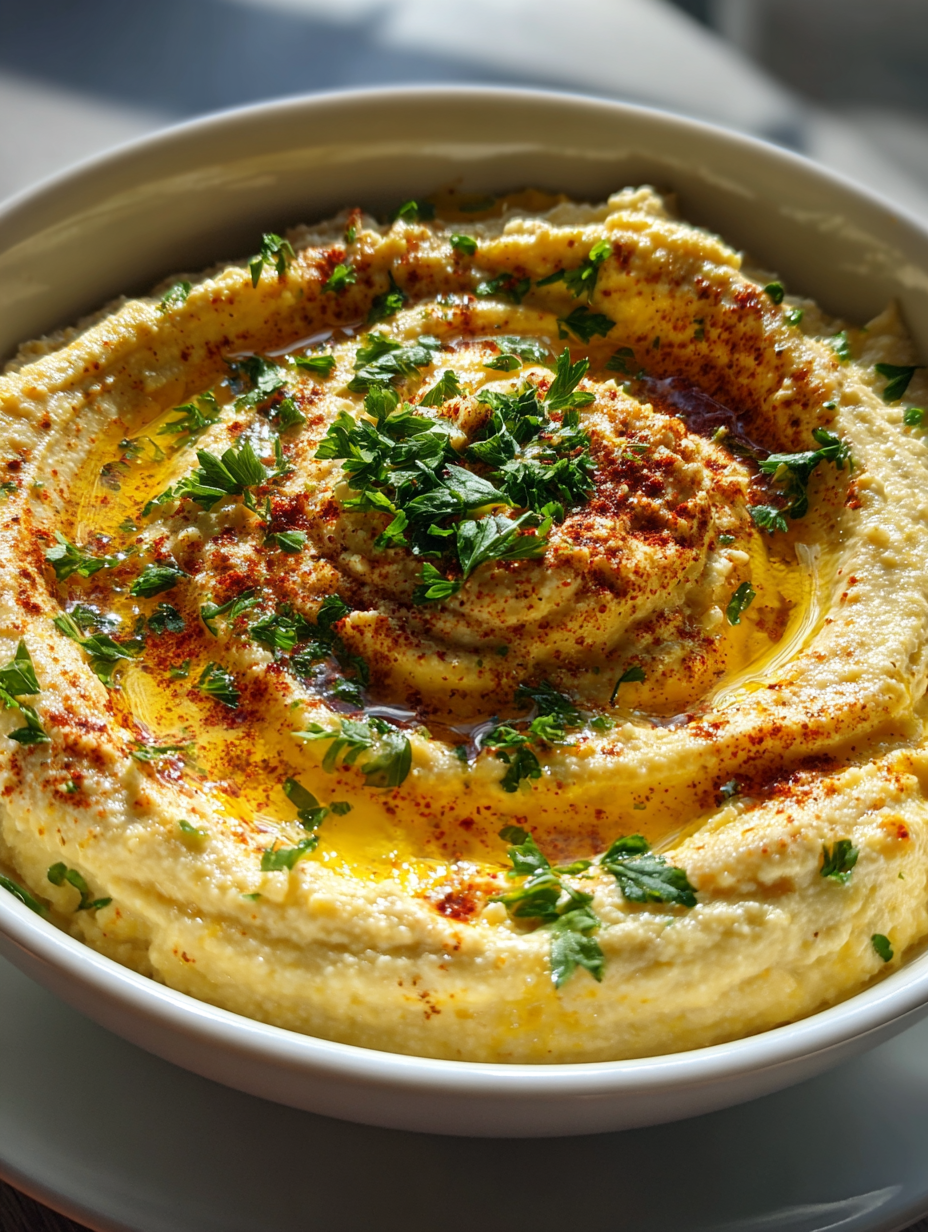 Classic Hummus with Olive Oil: Simple and Deliciously Creamy Dip