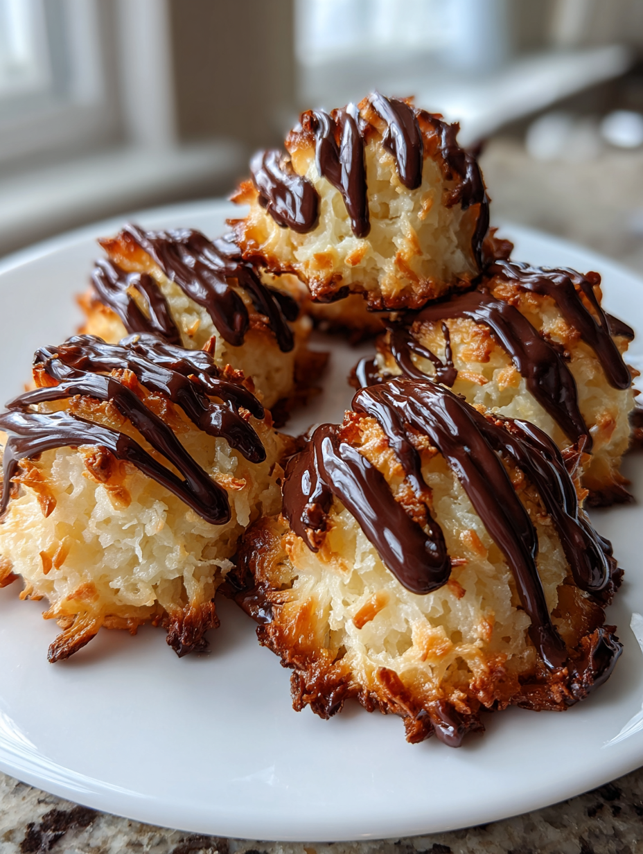 Coconut Macaroons with Dark Chocolate Drizzle: Deliciously Chewy Treats