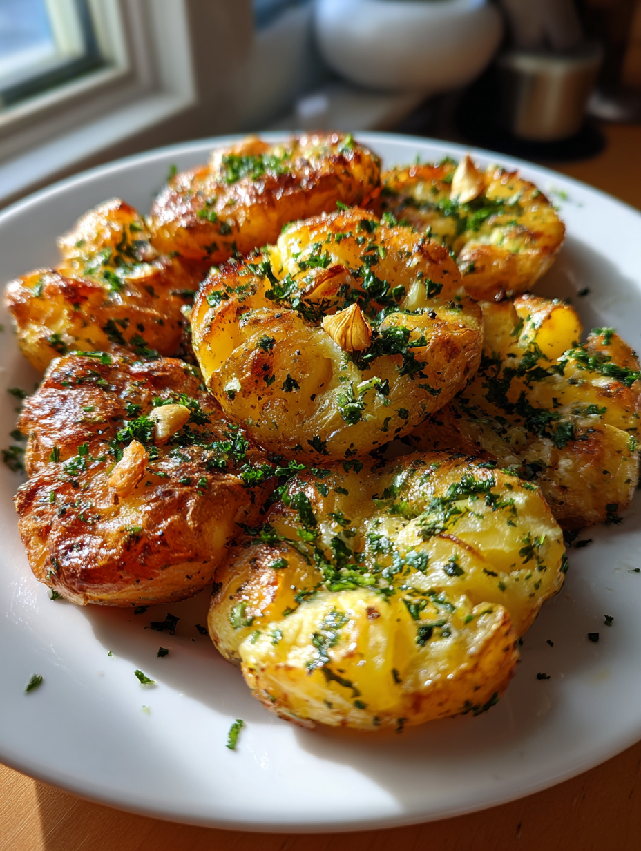 Crispy Smashed Potatoes with Garlic: The Best Crunchy Side Dish