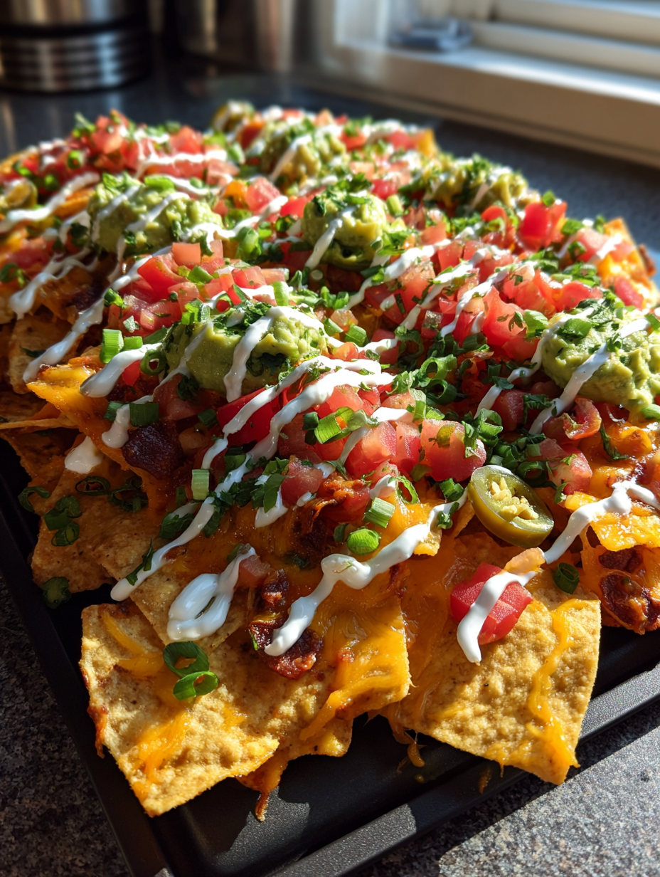 football food ideas: Ultimate Game Day Nacho Platter Recipe