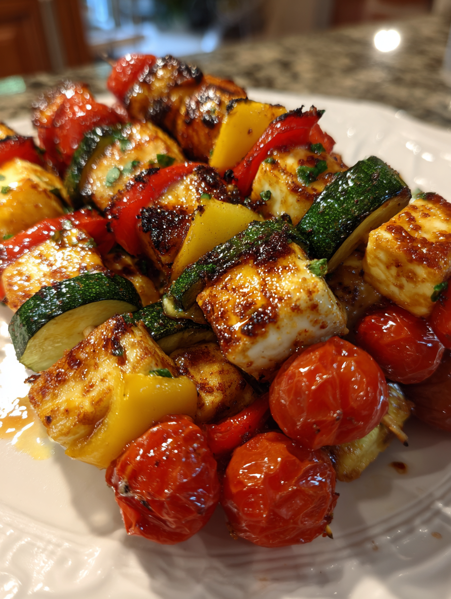 Grilled Halloumi and Veggie Skewers: Delicious Summer Grilling Delight