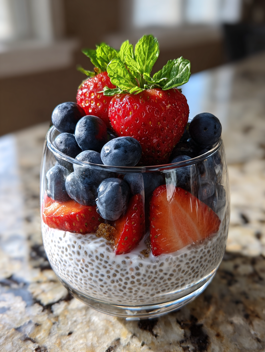 Overnight Chia Pudding with Berries: Deliciously Creamy Delight