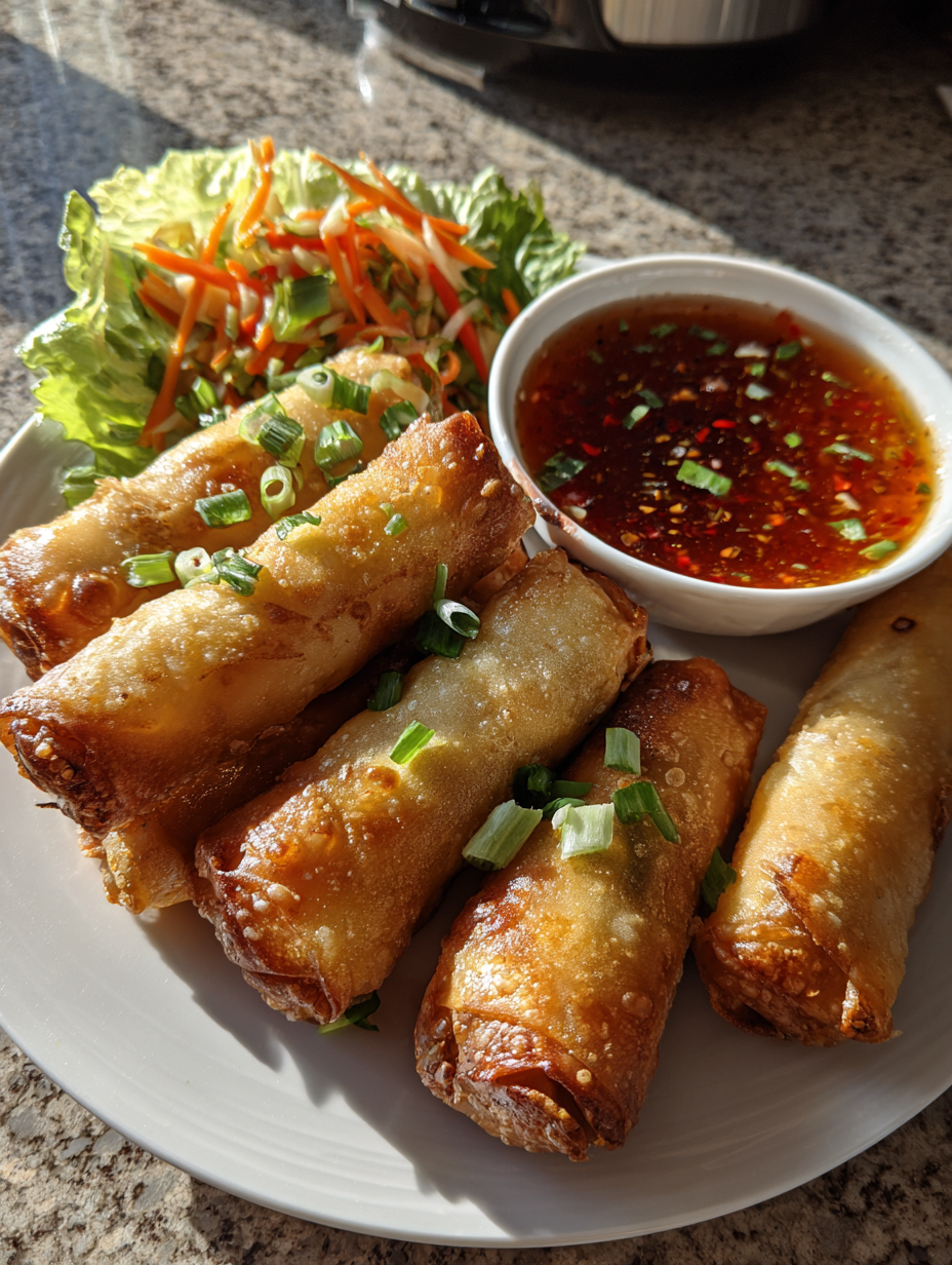 Vegetable Spring Rolls with Sweet Chili Sauce: Deliciously Crispy Treats